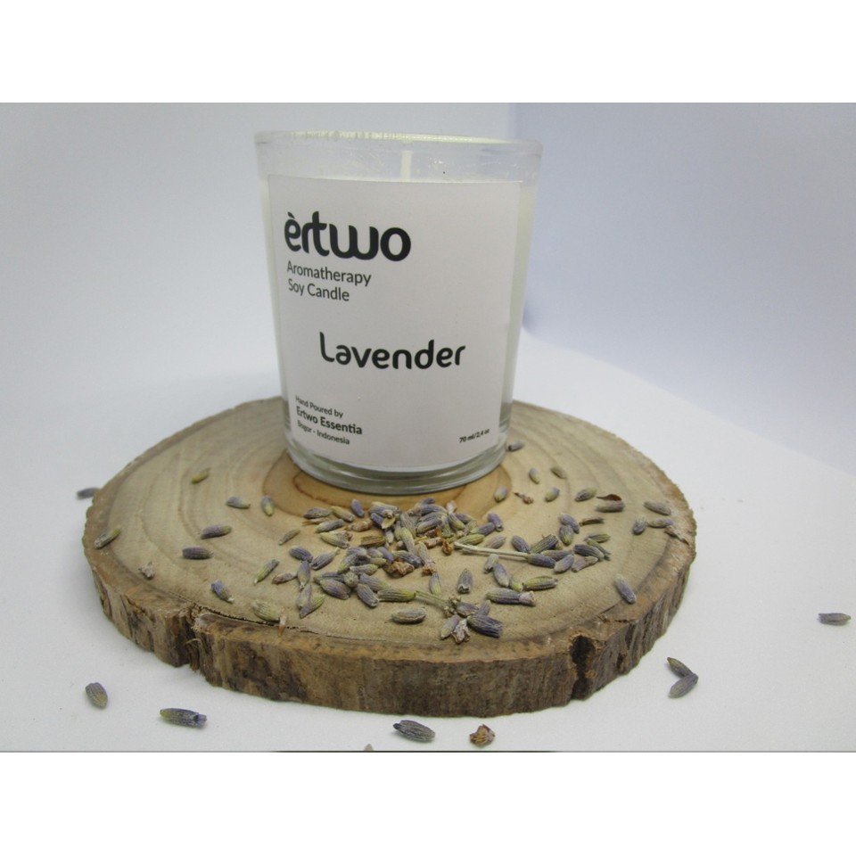 Premium Aromatherapy Soy Candle – Lilin Aromaterapi Lavender 70ml