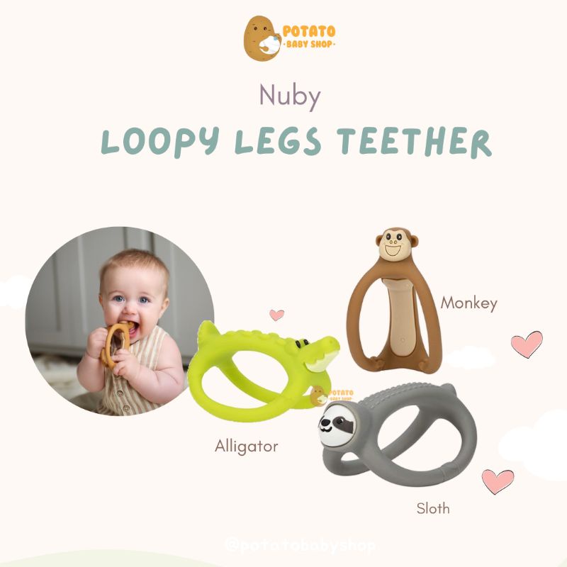 Nuby Loopy Legs Teether - Gigitan Bayi 3m+