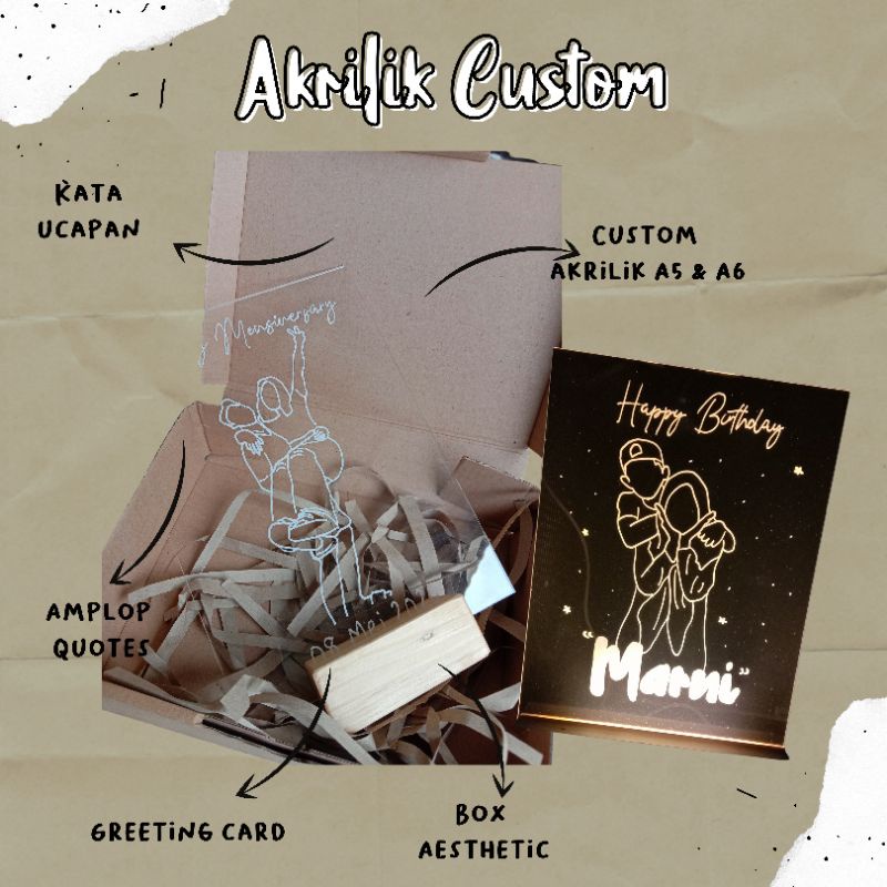 

AKRILIK SIGN LATTERING UCAPAN FOTO SKETSA MURAH CUSTOM A5