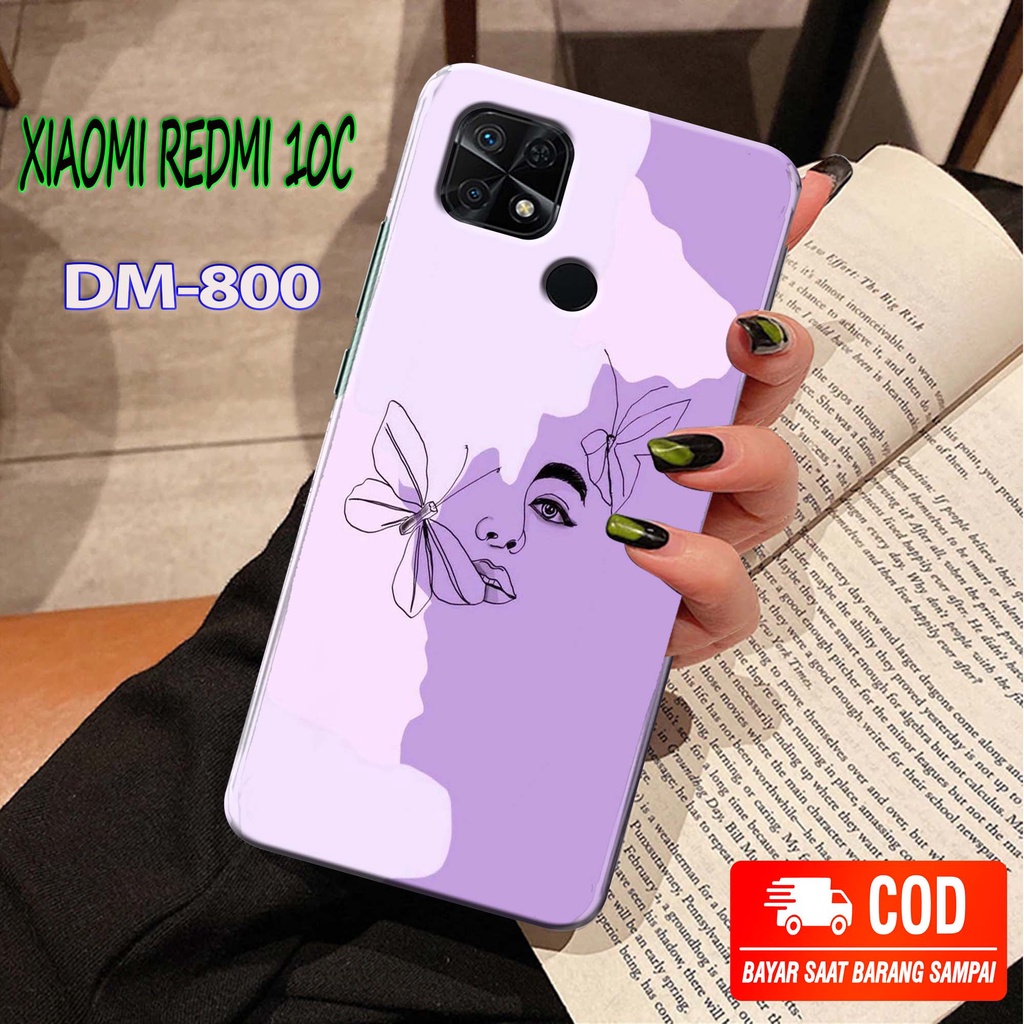 Case Xiaomi Redmi 10C - [DM800] - "Butterfly Lilac" - Hardcase 3D Fullprint Doff - Fashion Case Hand