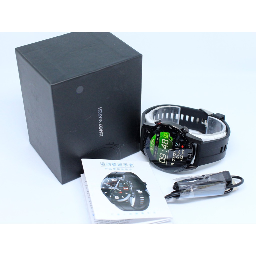 smartwatch touch screen waterproof rubber untuk rekam langkah kaki kalori dan detak jantung