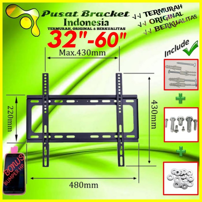 Bracket TV 32&quot; s/d 60&quot; Waterpass | IMPORT | ORIGINAL | IZ.US60.001