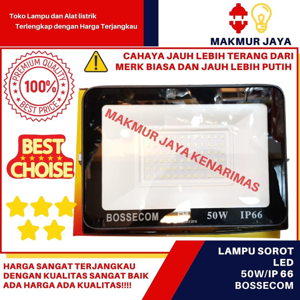 LAMPU SOROT LED 50W TEMBAK 50W FLOODLIGHT WATERPROOF OUTDOOR BOSSECOM