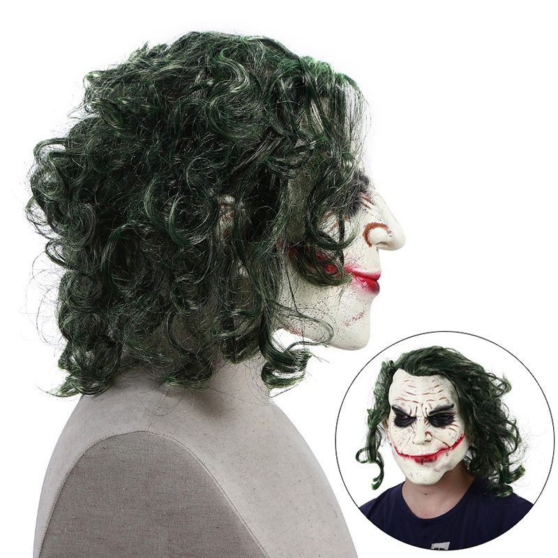 Topeng Badut Joker Seram Warna Hijau Untuk Cosplay Halloween