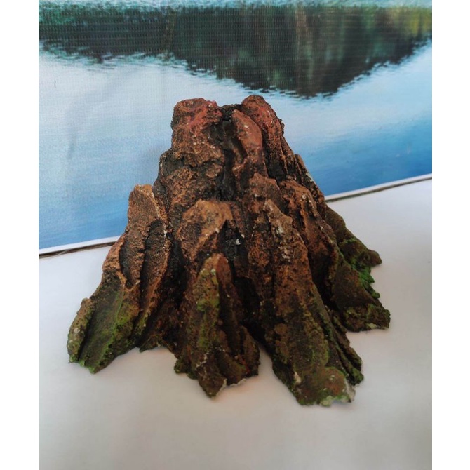 hiasan aquascape volcano fullset