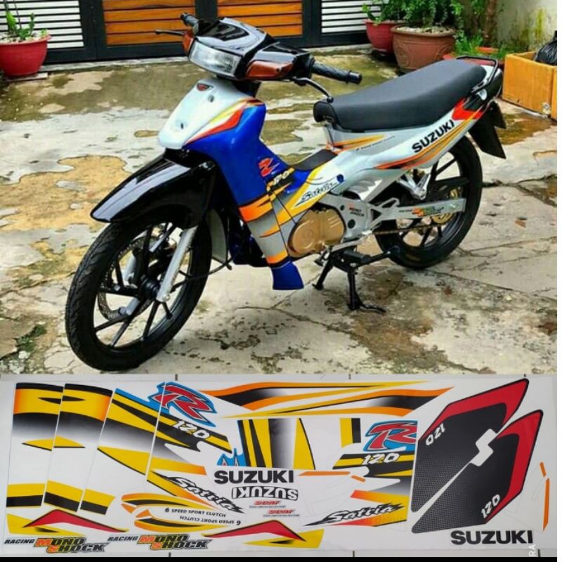 striping satria lumba biru putih v1