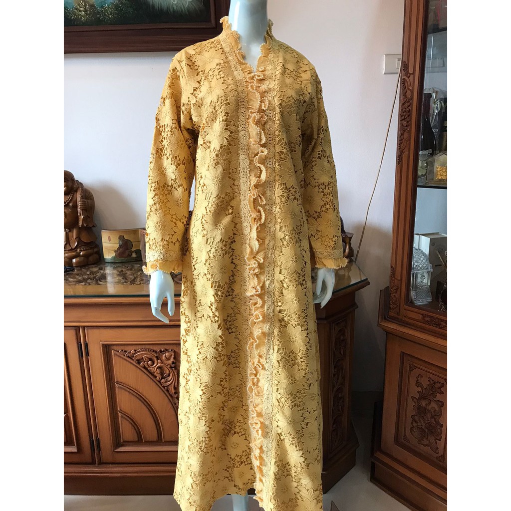 Gamis alexuez full brukat 0481 depan /gamis brukat tebal premium