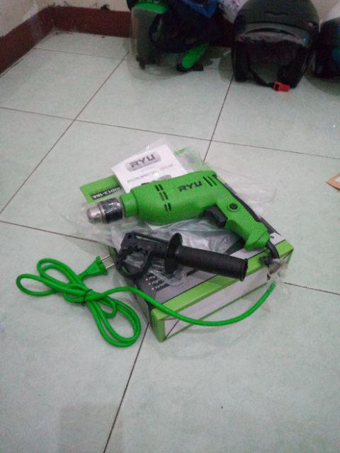 Ryu Impact Drill Mesin Bor Tangan Untuk Besi Kayu Tembok Bolak Balik 13 Mm Free Carbon Brush 1 Set
