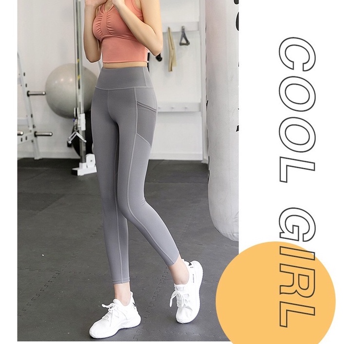 Legging Yoga Pocket Import Senam Sport Celana Olahraga