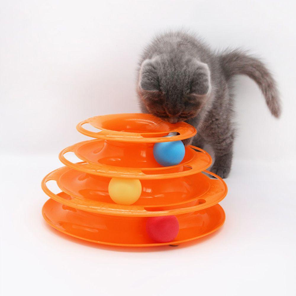 Solighter Tower Mainan Kucing Track Interaktif Mainan Pets Training Roller Balls Toys