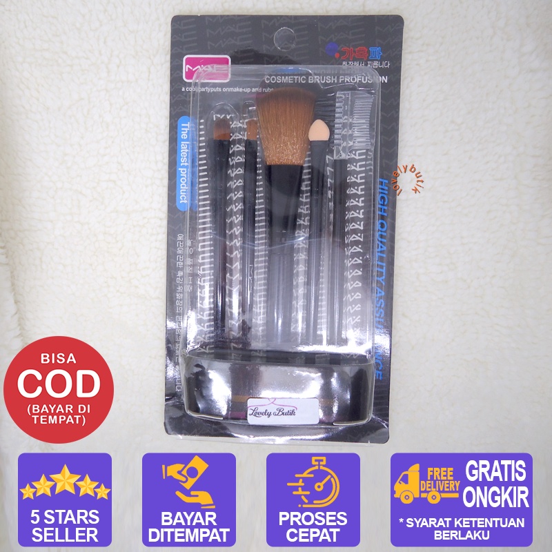 Lovelybutik -  Kuas Makeup 1 Set / Kuas makeup 1 set brush 5 Ins 1 / Kuas  Makeup Set Lengkap / Kuas Makeup Lengkap / Kuas Makeup Murah