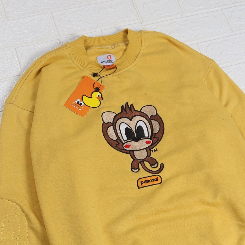 JAKET SWEATER CREWNECK PANCOAT LITTLE MONKEY SIMPLE UNISEX GOOD QUALITY