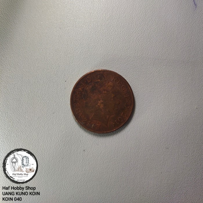 Koin Kuno 2 Pence Elizabeth 2 Tahun 2014