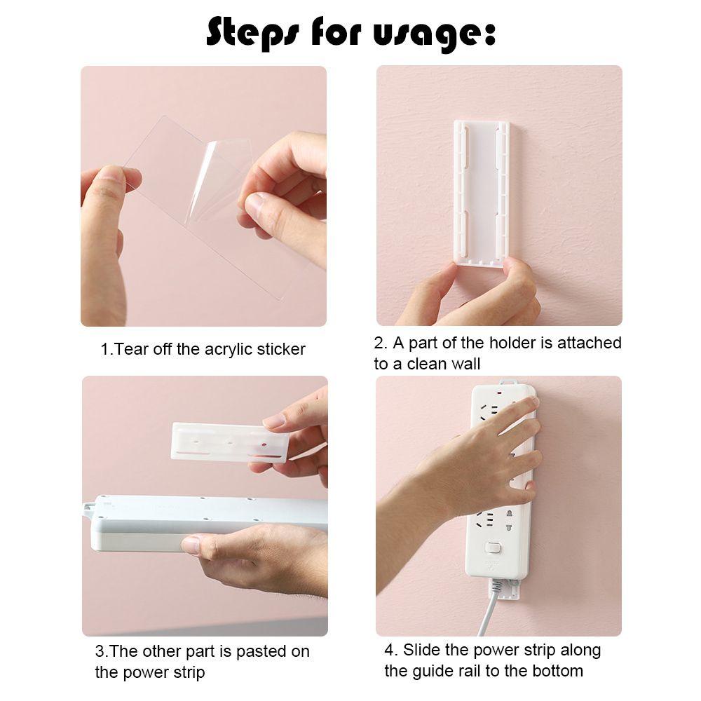 Suyo Socket Holder Home Self Adhesive Sticker Power Strip Gantungan Perekat Hook Panel Holder