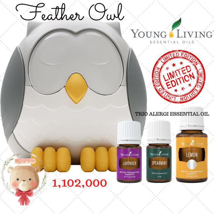 Feather Owl Diffuser Alergic Set Young Living Essential Oil Yl Ylo Yle Benaryos