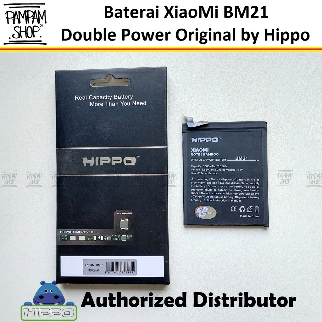Baterai Hippo Double Power Original XiaoMi BM21 Mi Note 5 Bamboo Bambu Bambo Batre Batrai Battery