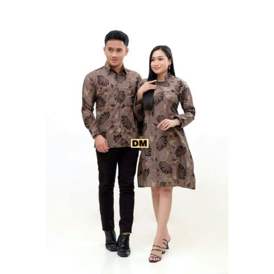 Couple Batik Tunik Modern Seragam Kerja Kantor Lengan panjang Terbaru