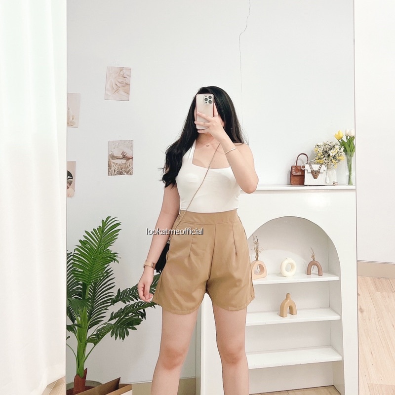 lookatmeofficial • Apricot Short Pants - Celana Pendek Wanita Kasual Korean Look Vintage