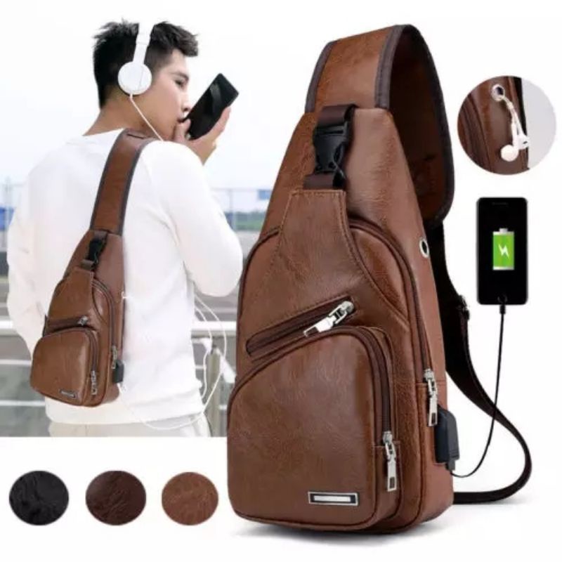 Tas Selempang Pria Premium Tas Slempang Waterproof Pria Wanita Waistbag Anti Air Keren Trendy