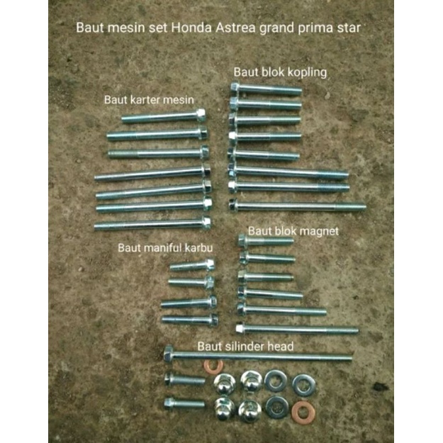 baut set mesin honda grand astrea star prima