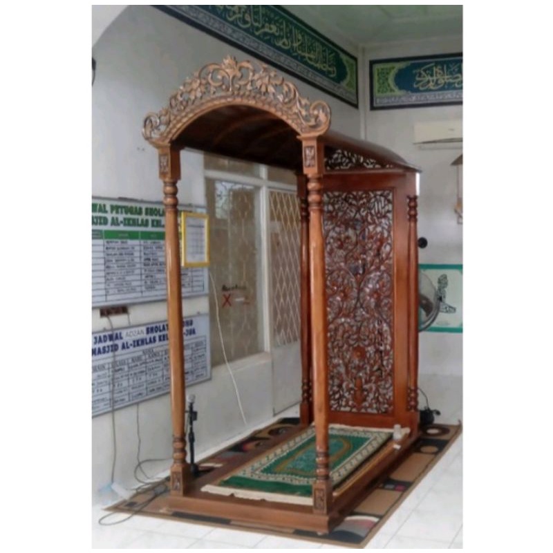 Mihrab Masjid / Tempat Imam Kayu Jati Grade A Ukiran Jepara