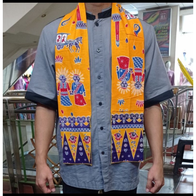 CUKIN BETAWI / SELENDANG BETAWI / SYAL ADAT BETAWI COWO-Kuning