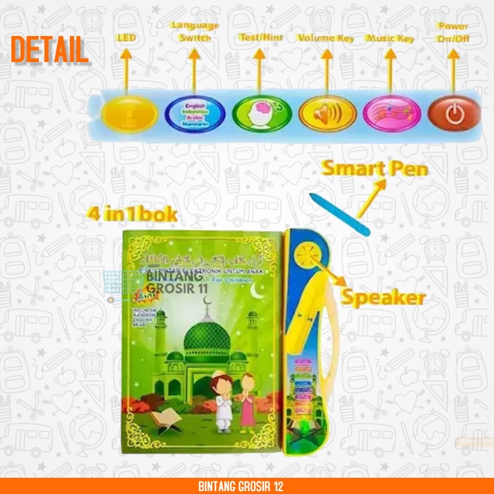 Ebook Mainnan Pembelajaran Edukasi Islami Mainan Edukatif Playpad E book Anak Muslim Muslimah 4 Bahasa Buku Islami Mainan Edukasi Anak 4 5 6 7 Tahun Mainan Anak Anak Perempuan Cewe Cewek Laki Laki Bisa Bicara Nyala LED Kekinian Murah Terbaru COD-1