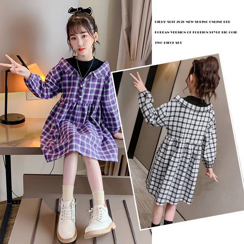 Baju Remaja Perempuan Dress Anak Perempuan Fashion Girl Teen FAYE motif Kotak Kotak