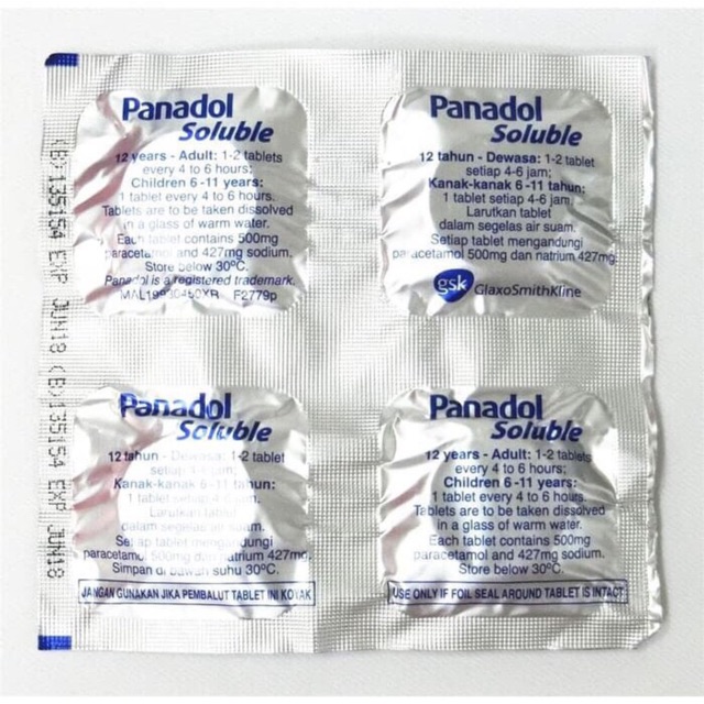 Panadol Soluble Original Malaysia Shopee Indonesia