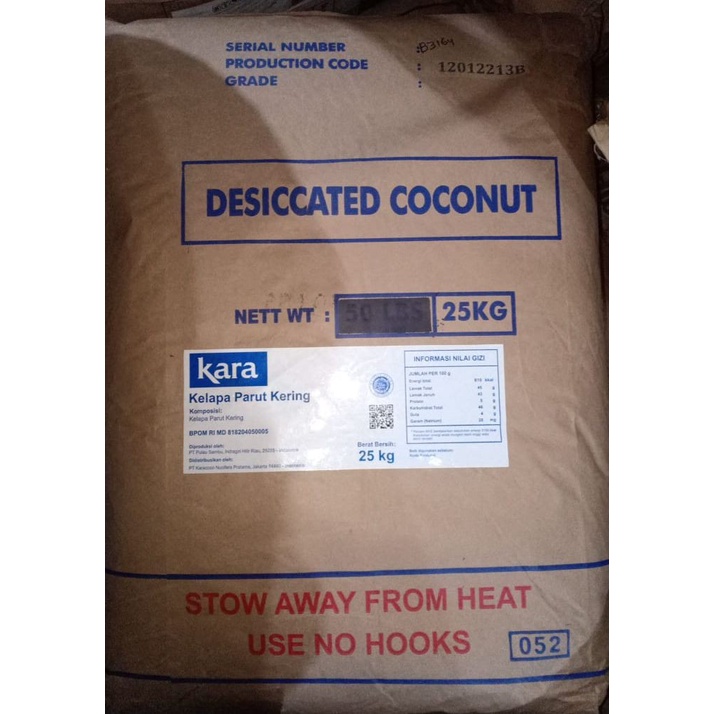 Kelapa Parut Kering 25kg - Dessicated Coconut - Coconut Gosend Grab Only