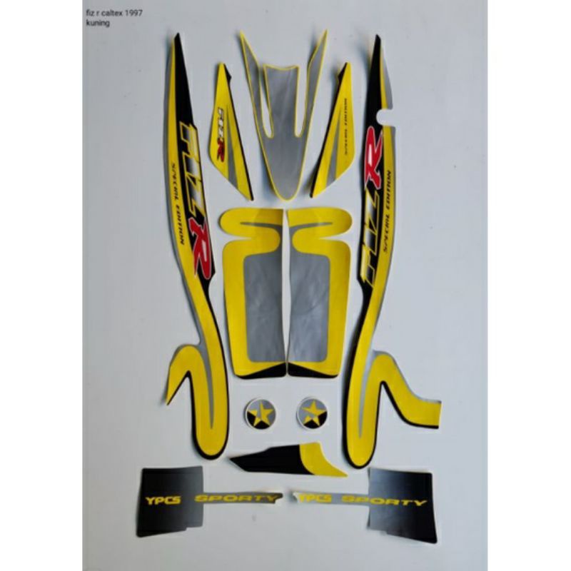 striping FIZ R CALTEX kuning, striping yamaha fiz r caltek kuning terbaik