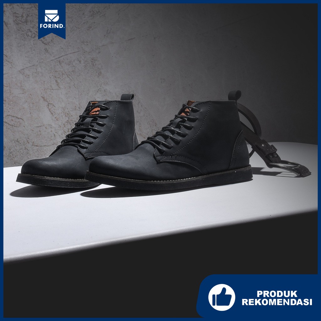Sepatu Vintage Klasik Sporty Pria Cowok Men Boots Original Footwear | ELEANOR BLACK | FORIND x FSTP