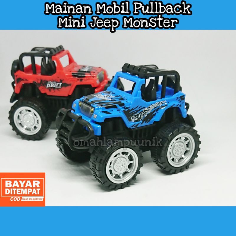 Mainan Mobil Jeep Monster Pullback/ Mobil Pullback Jeep Monster Offroad Murah