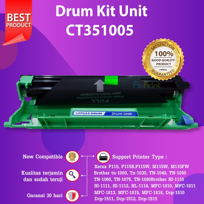 Drum Kit Unit DR1000 DR1080 Printer Xerox P115B P115W M115W Brother TN1000 TN1080 TN-1000 TN-1080