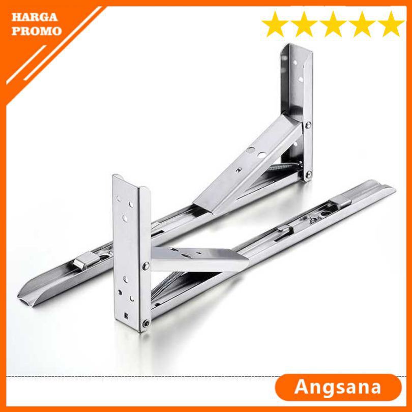 GS8Pro Bracket Load 65kg engsel Siku Stainless 14 - 10 Inch 2 PCS Tempel meja Lipat Dinding Keren Xida Bracket Engsel Siku Folding Stainless Steel Max Load 60kg 14 Inch 2 PCS - NED-6112