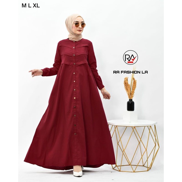 gamis linen import / gamis polos / gamis RA / COD