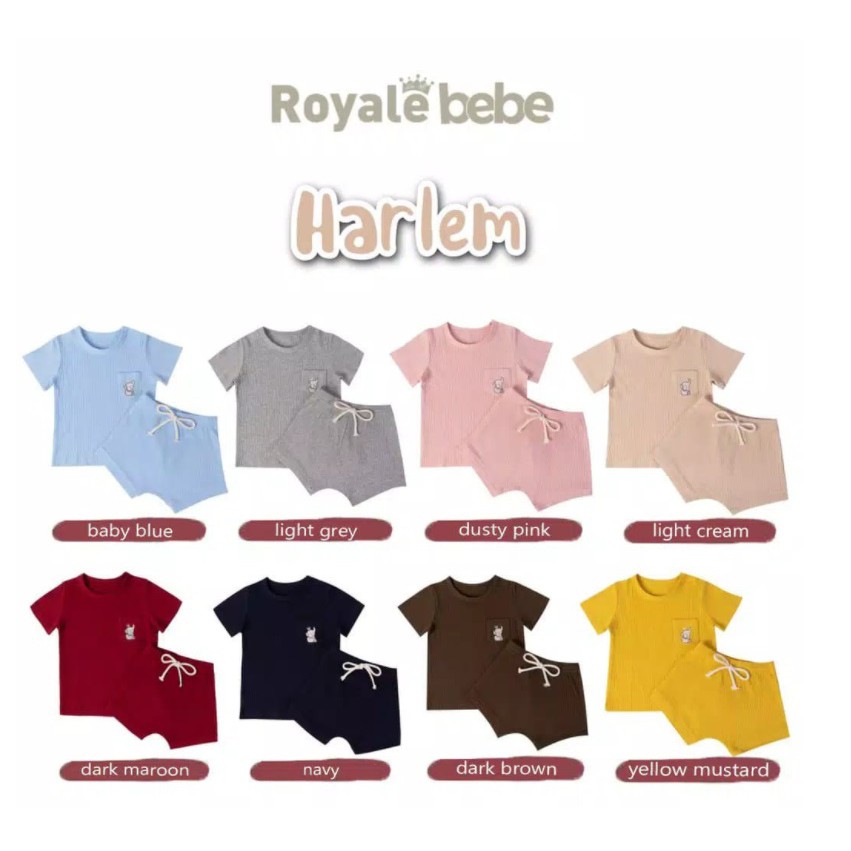 Royale Bebe Harlem Set Setelan Pendek Fashion 6m - 36m CBKS