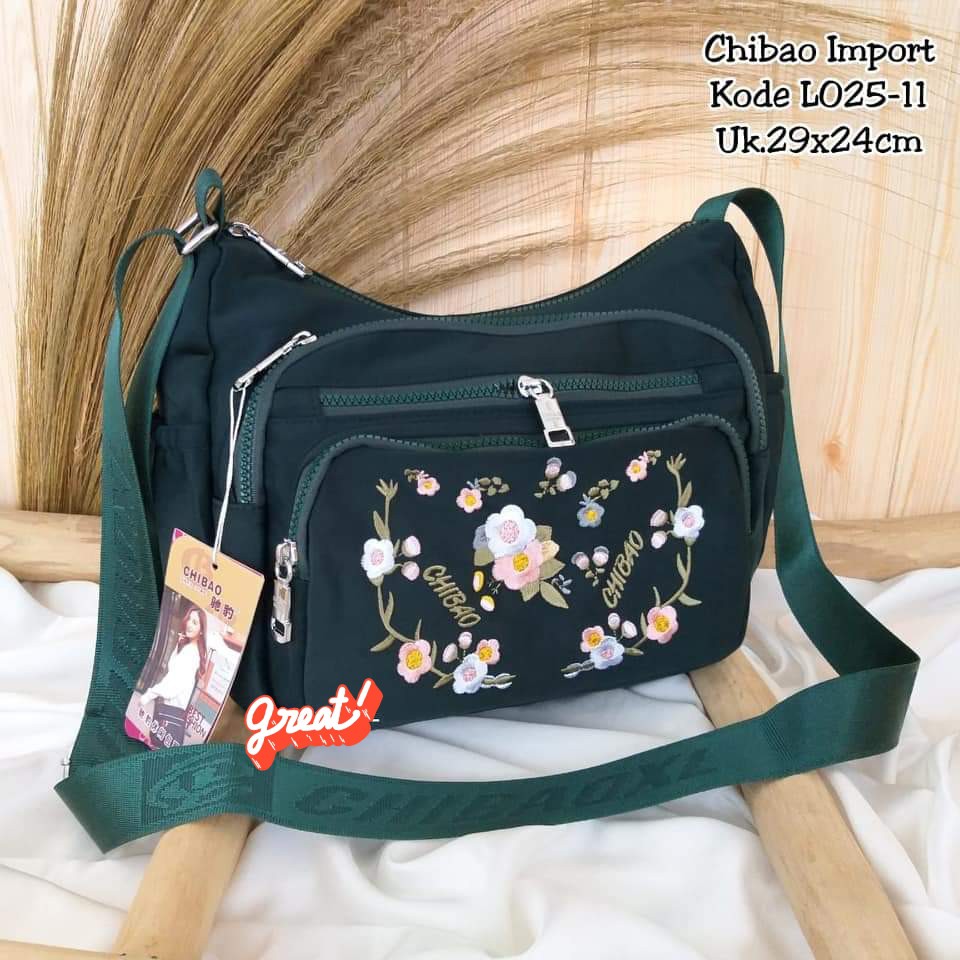 Tas Slempang Wanita Chibao L025-11 Motif Bunga TERBARU CHIBAO SLEMPANG SPECIAL PRICE BISA BAYAR COD!