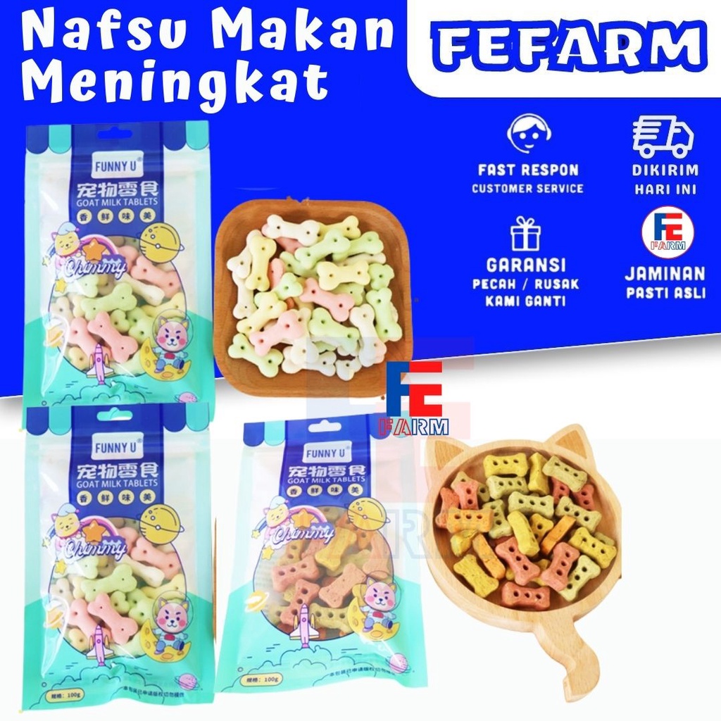 Snack Kucing Snack Hewan Peliharaan Biskuit Kucing Snack Kucing Cemilan Kucing 100g FEFARM