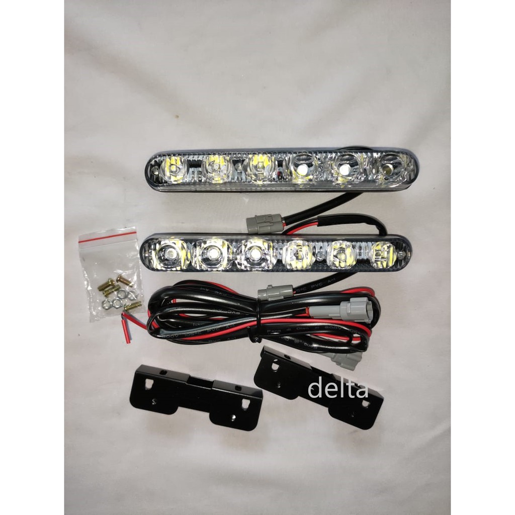 Lampu LED DRL model Fortuner 6 Led (2pcs)