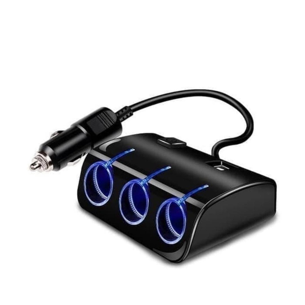 Charger Mobil Colokan USB 3 Soket Lighter
