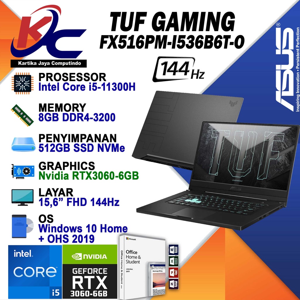 ASUS FX516PM - I536B6T-O / I5-11300H / RTX 3060