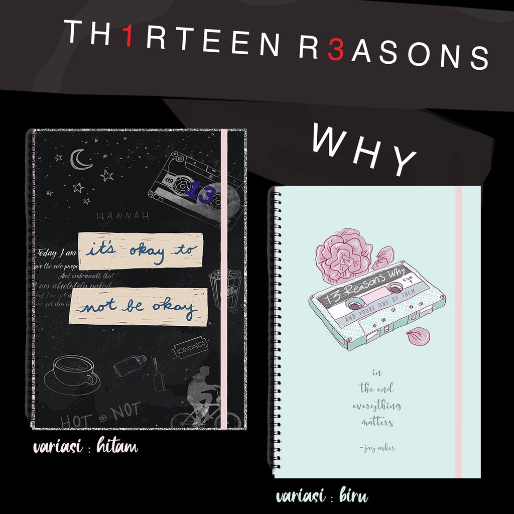 

13 REASONS WHY MOVIE QUOTE Spiral Ruled Notebook Diary Journal Office School Supplies Buku Tulis