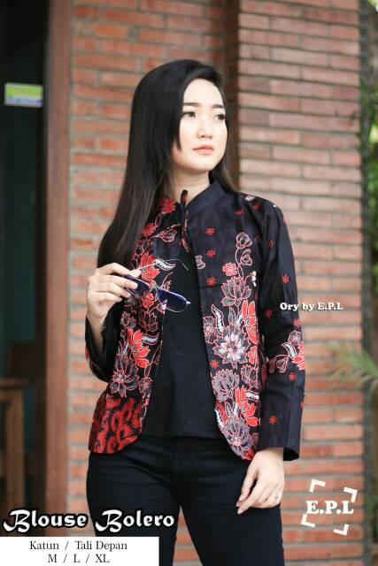 (BISA COD) - blouse batik balero termurah // blouse batik Kancing Wanita // atasan batik pekalongan