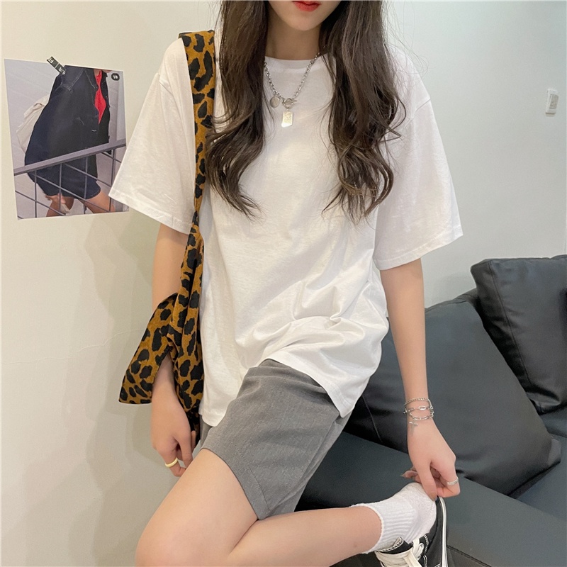 [chaoo.id] korean style atasan wanita/atasan warna putih/baju atasan Loose wanita /atasan kaos atasan wanita/Printed T-shirt/ kaos atasan baggy wanita