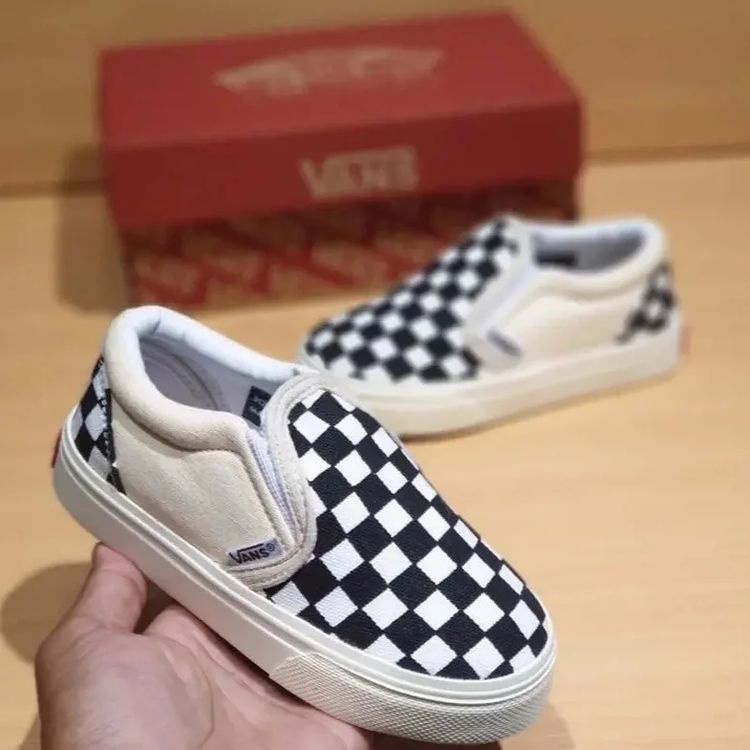 SEPATU ANAK SLIP ON CHECKERBOARD LAKI LAKI PEREMPUAN SIZE 21-35