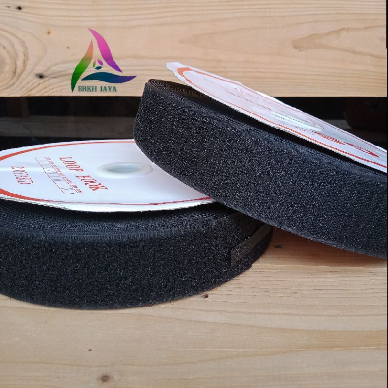 Magic Tape/Fastner/Perepet/Velcro Ukuran 3.8 Cm Hitam