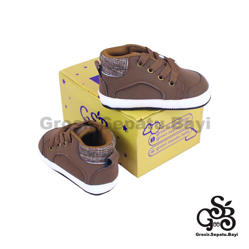 Sepatu Bayi - Baby Shoes - Prewalker  | 2-12 bulan | casual hamburg brown polos ringan &amp; fleksibel