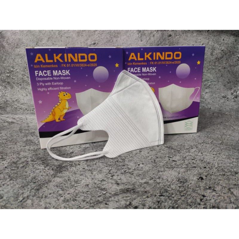 READY STOK 10 lbr MASKER DUCKBILL ANAK BTS MOTIF ALKINDO VIPO CAREION THUMB ECERAN. PUTIH GARIS PUTIH POLOS ECERAN PER 10 LBR