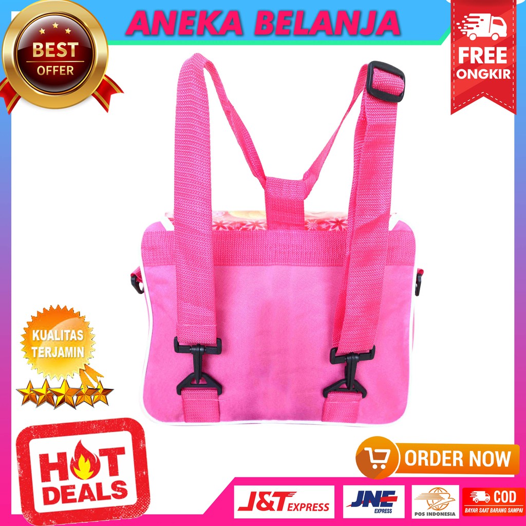 New Arrival Tas Anak Cewek 2 in 1 Gambar Kartun Frozen Pink Lucu Keren Tas Multifungsi Fashionable